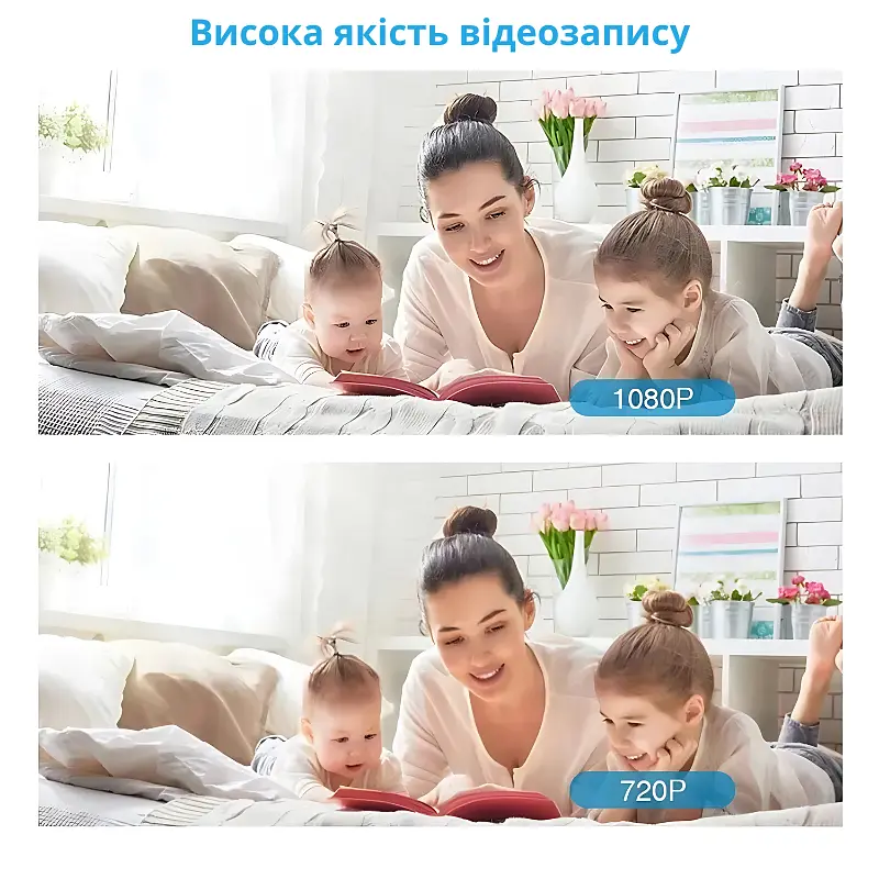 Розумна IP Wifi камера FullHD, з автотрекінгом і датчиком руху, нічним баченням, оберт 360°+ радіоняня, Біла (3853447068) - фото 7