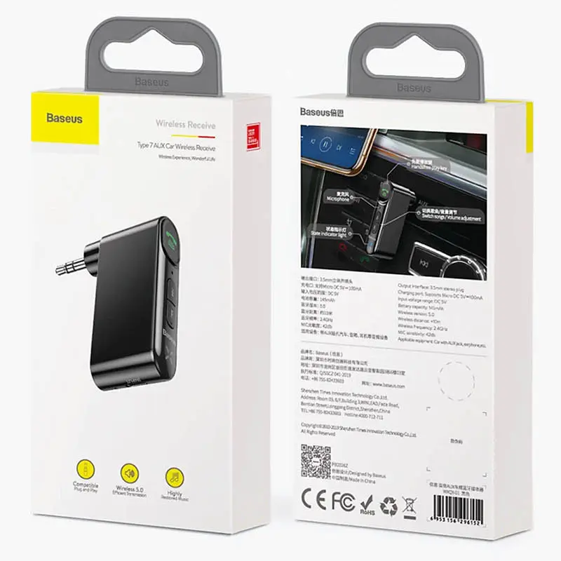 Bluetooth ресивер Baseus BSBA-02 AUX Wireless Audio Receiver (WXQY01) Black - фото 6