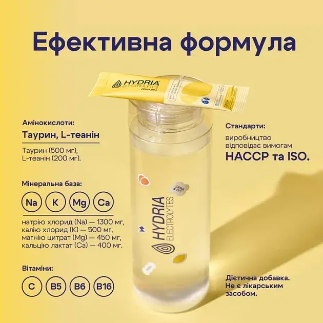 Електроліти Hydria Electrolytes Perform №5 лимон 5x5 г  - фото 6