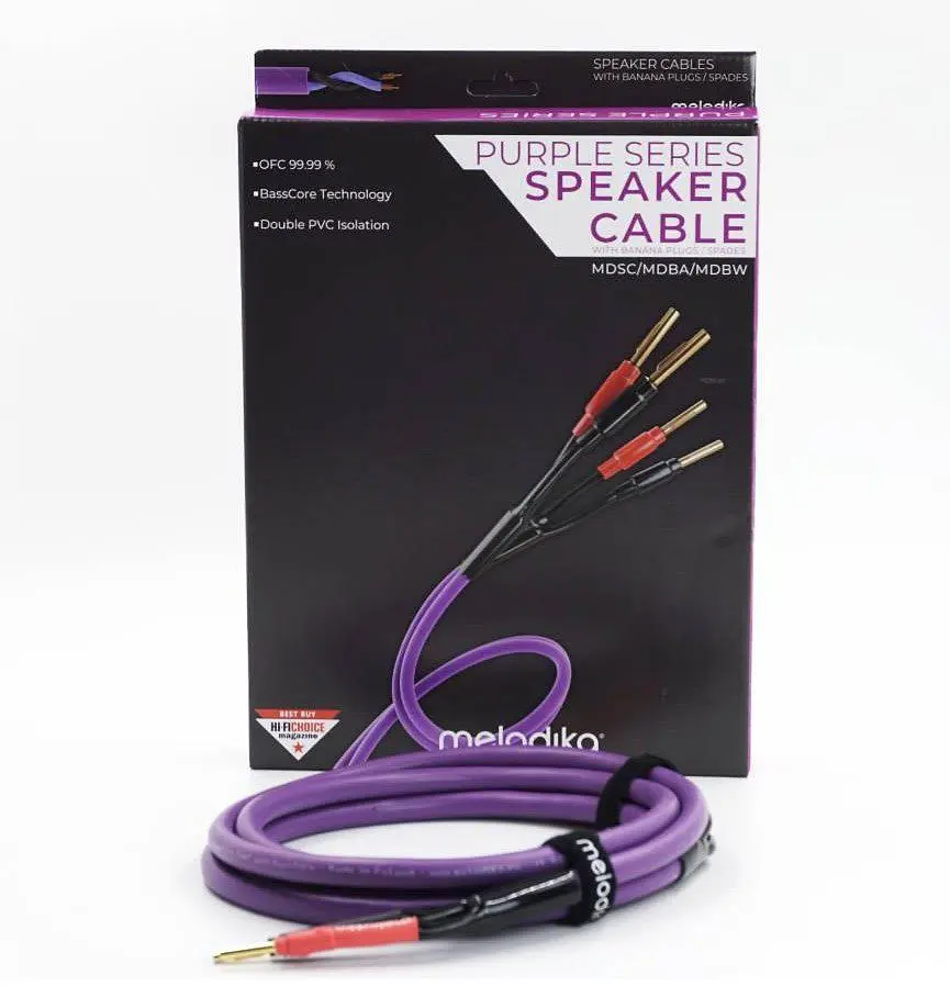 Акустичний кабель 2x2,5mm2 Banana plugs Melodika MDSC-1530 Purple Speaker cable 3m - фото 4