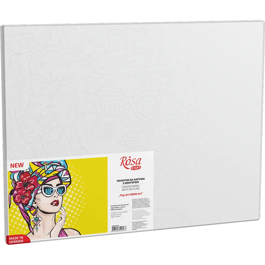 Полотно на картоні з контуром Rosa Start Pop Art WOW 1 30х40 бавовна акрил - фото 2