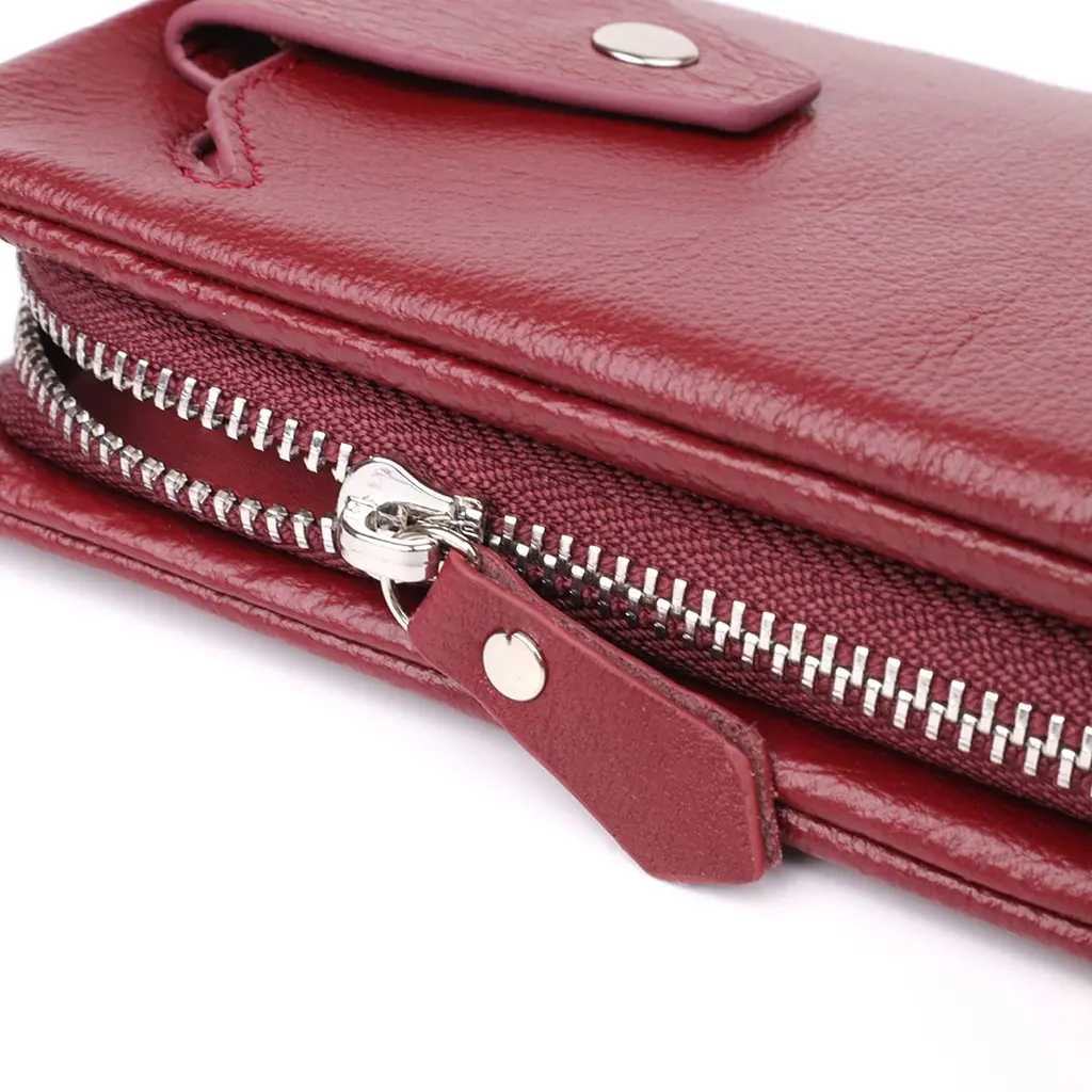 Шкіряний жіночий гаманець-клатч із відділенням під телефон ST Leather 23102 бордовий - фото 7