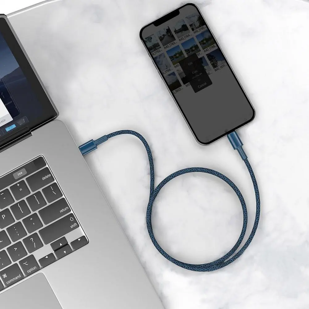 Кабель Baseus High Density Braided Fast Charging Data Cable Type-C to Lightning PD 20W 1m Blue (CATLGD-03) - фото 2