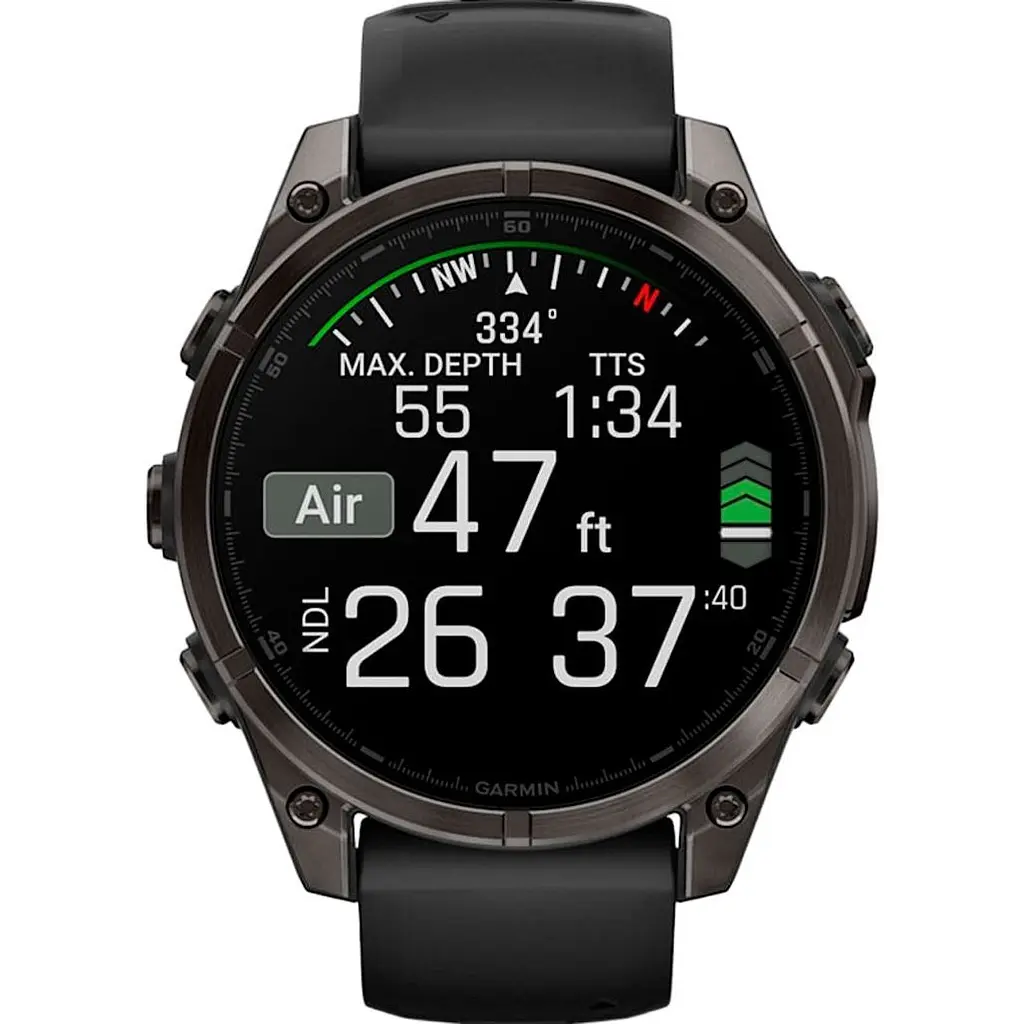 Смарт-годинник Garmin Fenix 8 AMOLED Sapphire 47mm Carbon Gray DLC Titanium with Black/Pebble Gray Silicone Band (010-02904-20) [115046] - фото 10