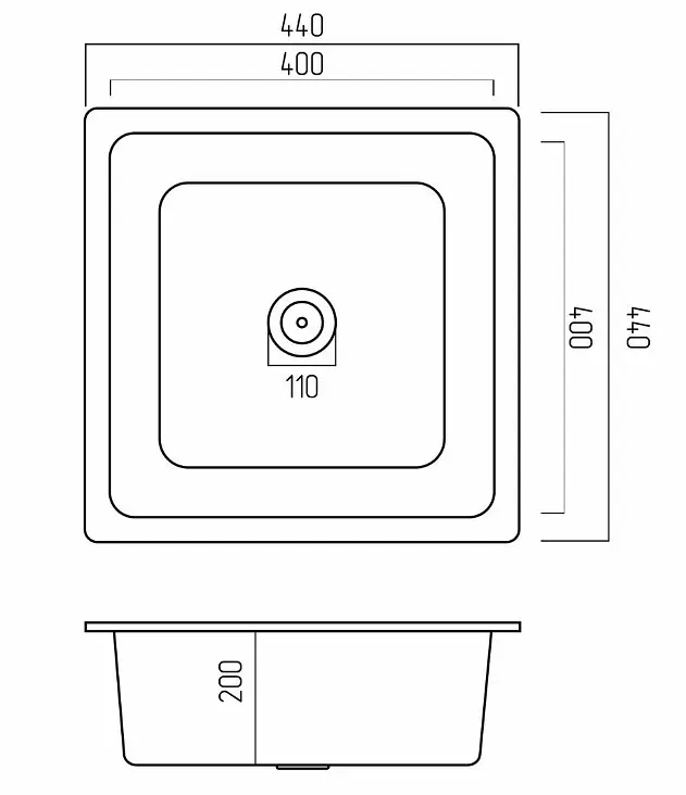Кухонная мойка Platinum 4040 RUBA (SP000040721) - фото 8