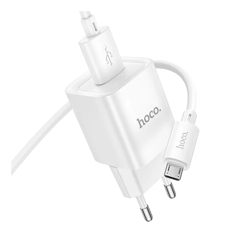 Зарядний комплект Hoco C145A Mini charger 1USBQC3.0 18W 3A USB to Micro 1 м White (35275_3345661) - фото 4