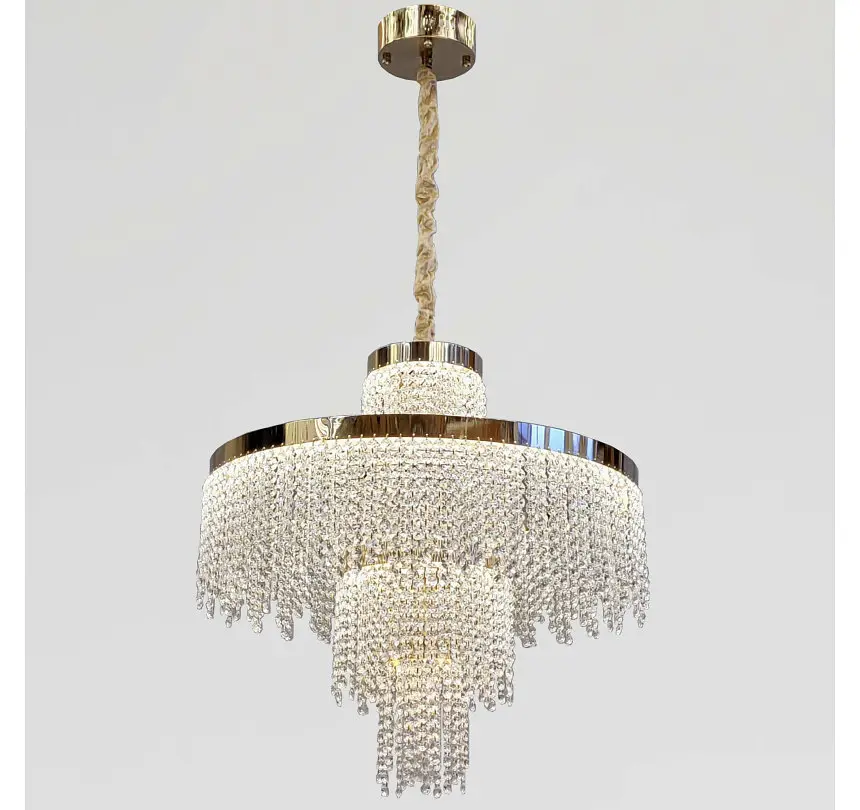Золота багатоярусна LED люстра 376-600GD Artlight діаметром 60 см - фото 4
