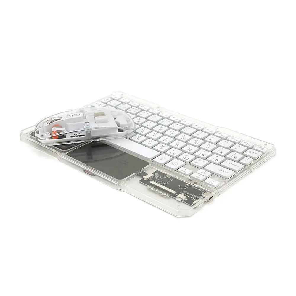 Бездротовий комплект YT-KB333 (KB+Mouse), (Eng / Pyc), 2.4G, 78 клавіш, White/Transparent, Box - фото 3