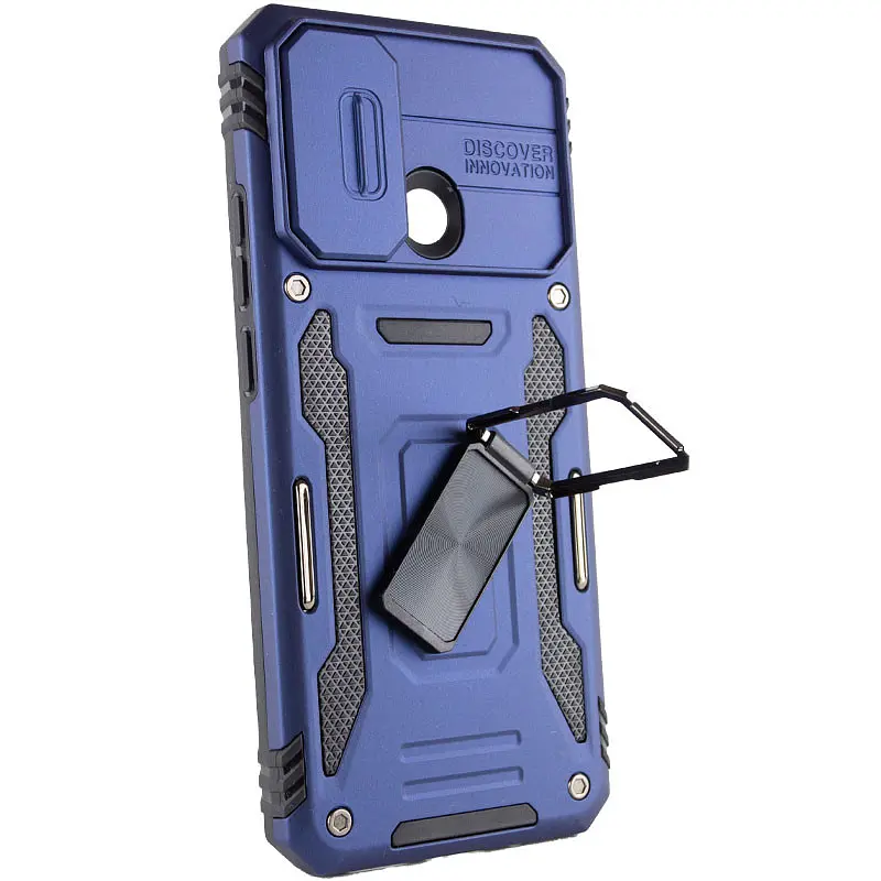 Ударостійкий чохол Camshield Army Ring для Xiaomi Redmi 10C Синій / Navy - фото 3