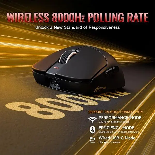 Миша Attack Shark X8 Ultimate Wireless (AS-6979033730106-B) Black (G-000004493) - фото 6