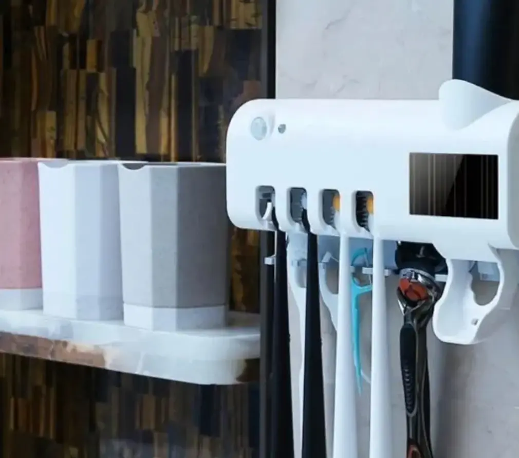 Автоматичний дозатор - диспенсер зубної пасти Toothbrush sterilizer / УФ-стерилізатор / Тримач зубних щіток / Органайзер для - фото 3