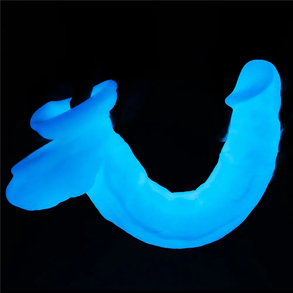 Неоновый фаллоимитатор LoveToy Lumino Play 26.9 см голубой - фото 5