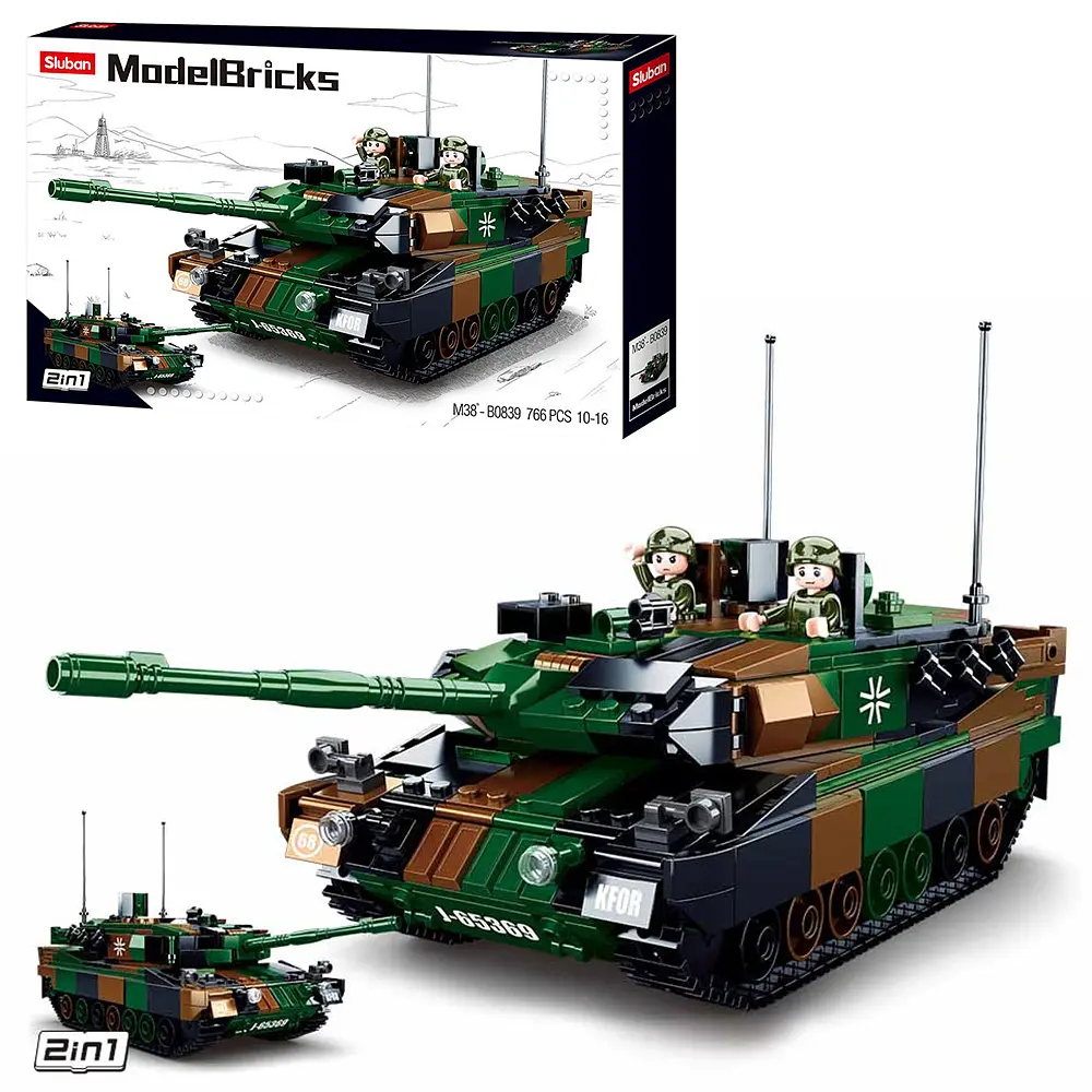 Конструктор M38-B0839 Sluban Model Bricks "Основний бойовий танк Леопард 2А5" фігурки 766 деталей в коробці (6903317245284) - фото 2
