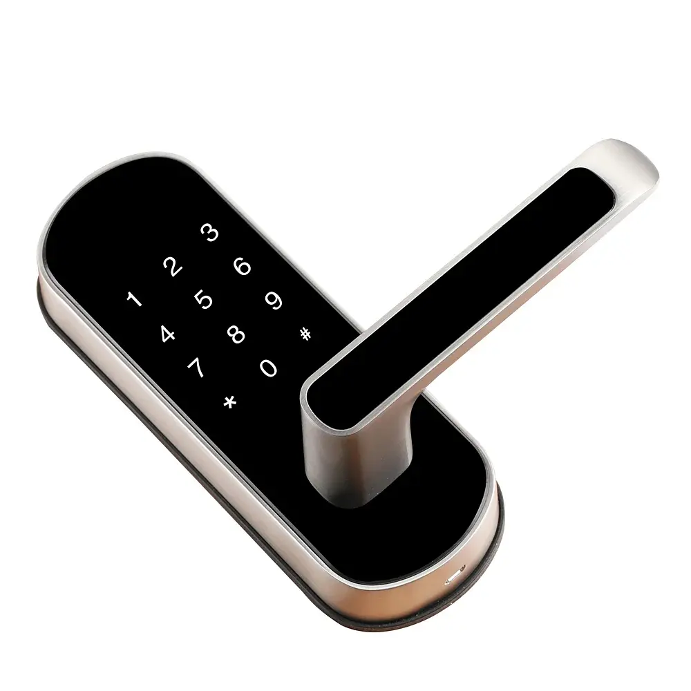 Замок біометричний автономний Trinix TRL-5107BTF Silver Left з Bluetooth, зчитувачем відбитків пальців і карт Mifare (65-00047) - фото 3