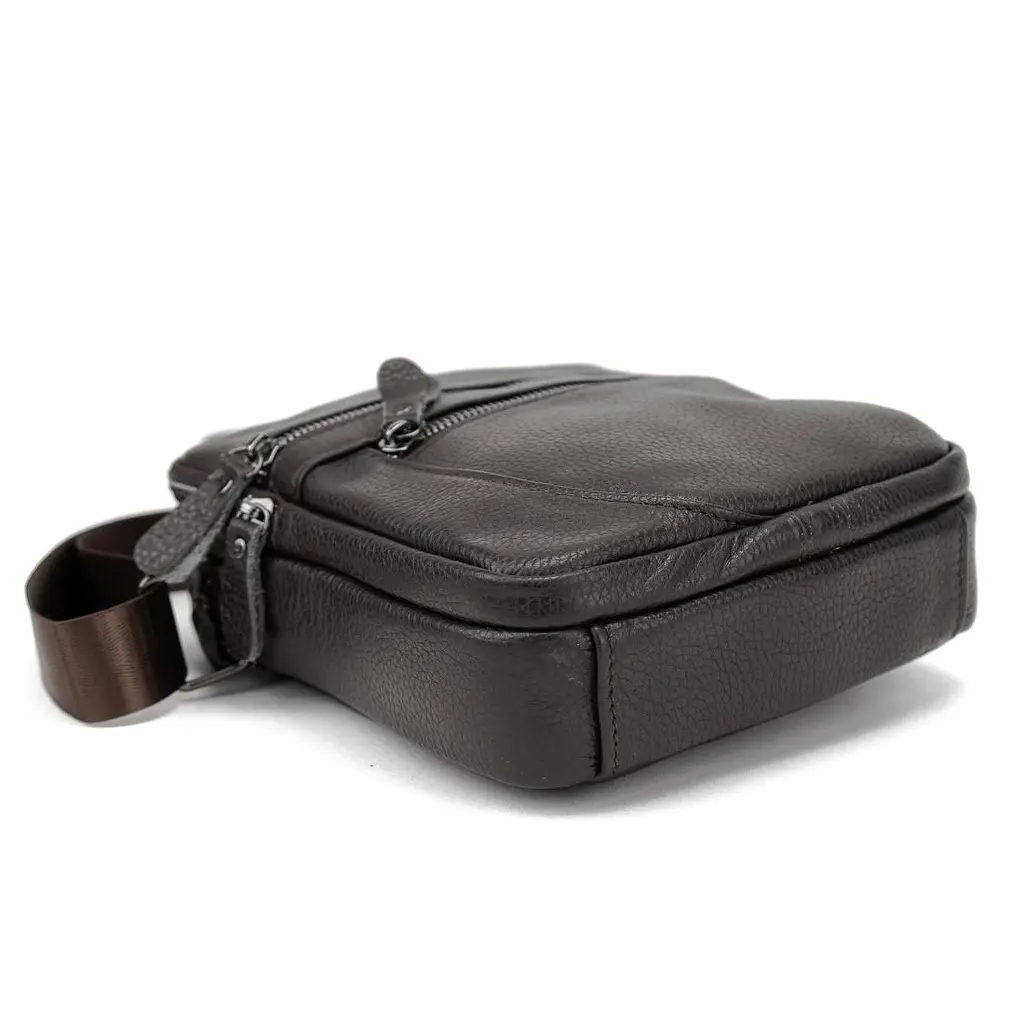 Чоловіча шкіряна сумка через плече Tiding Bag M56-3646-1C коричнева - фото 4