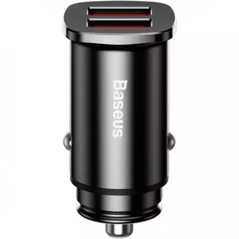 Автомобільний зарядний пристрій Baseus Square Metal 2USB QC 30W CCALL-DS01 Black - фото 4