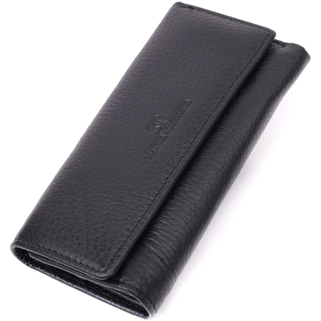 Велика ключниця з функцією гаманця з натуральної шкіри ST Leather 22492 чорна - фото 11
