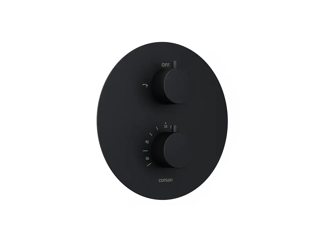 Душевая система скрытого монтажа Corsan Lugo black + BOX с термостатом Z03TBL, Черный матовый - фото 5