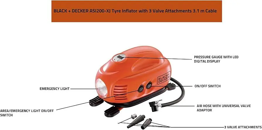 Автокомпресор Black&Decker ASI200 (6239116) - фото 3