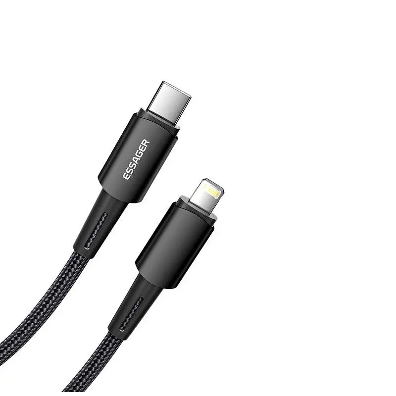 Кабель Essager Fast Charging 27W USB-A to Lightning C 0.5 м чорний - фото 3