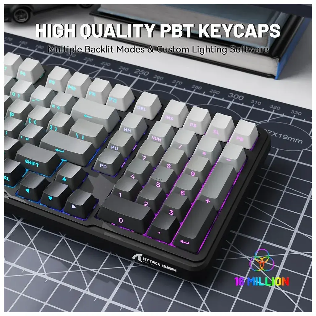 Клавіатура Attack Shark X98 RGB Wireless/Bluetooth/USB UA Moonlight Night (X98ML_AS) - фото 4