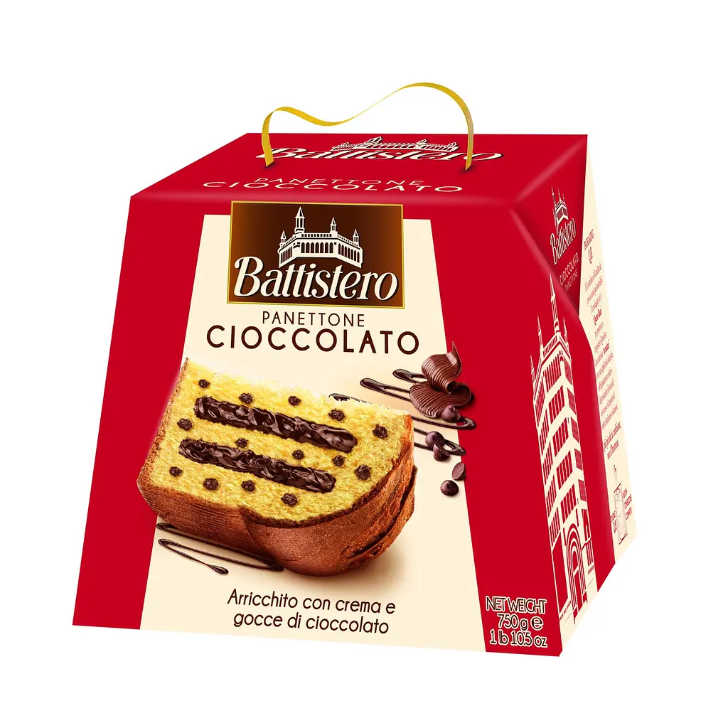 Панеттоне Battistero Panettone Cioccolato з шоколадним кремом та крихтами 750 г