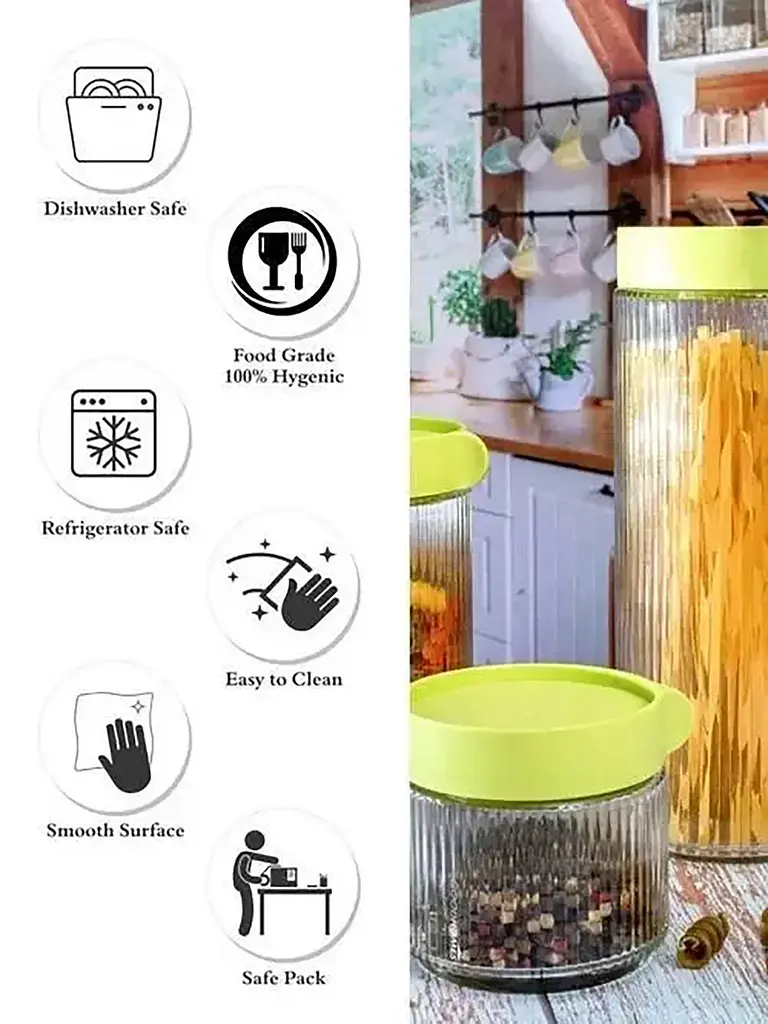 Органайзер для зберігання продуктів (прозорі герметичні контейнери 3 шт.) з кришками скло/пластик, SNT Прозорий 87071 - фото 4
