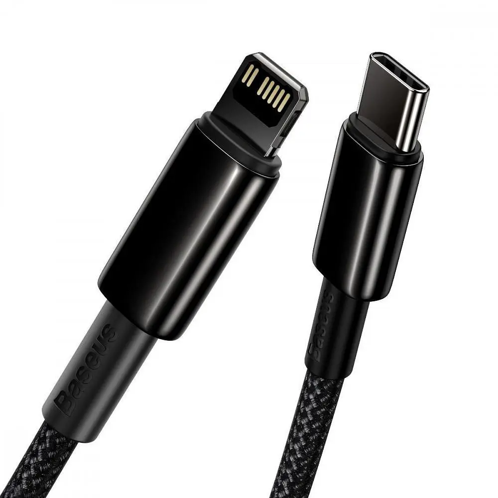 Кабель Baseus Tungsten Gold Fast Charging Type-C to Lightning PD 20W (1m) black (CATLWJ-01) - фото 5