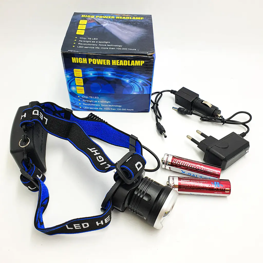 Налобний акумуляторний світлодіодний ліхтар із зумом 2х18650 battery ліхтарик для полювання туризму BL T24 P50 - фото 5