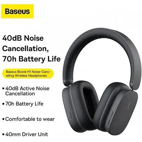 Навушники Baseus Bowie Noise-Cancelling Wireless Headphones H1 сірі (NGTW230013) - фото 4