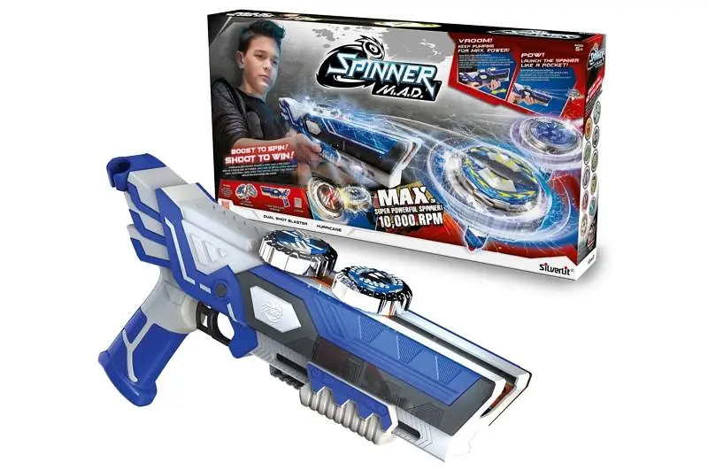 Іграшковий бластер для запуску спіннерів Silverlit Spinner M.A.D. Hurricane 7001-7004 р.28х5, 5х20см