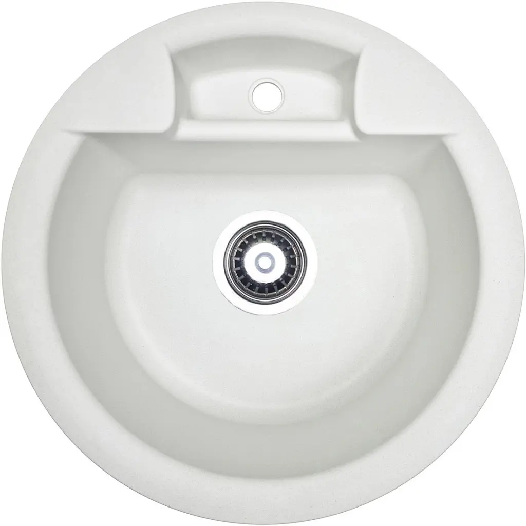 Кухонна мийка Adamant FINE біла d 470x190 мм, без крила d 47
