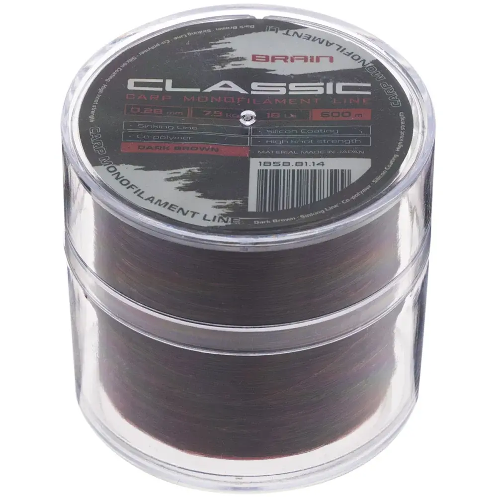 Леска Brain Classic Carp Line (dark brown) 600 м 0.28 мм 18 lb 7.9 кг - фото 2
