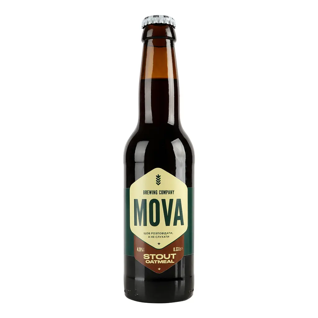 Пиво MOVA Stout Oatmeal, темне, нефільтроване, 4,9%, 0,33 л - фото 2