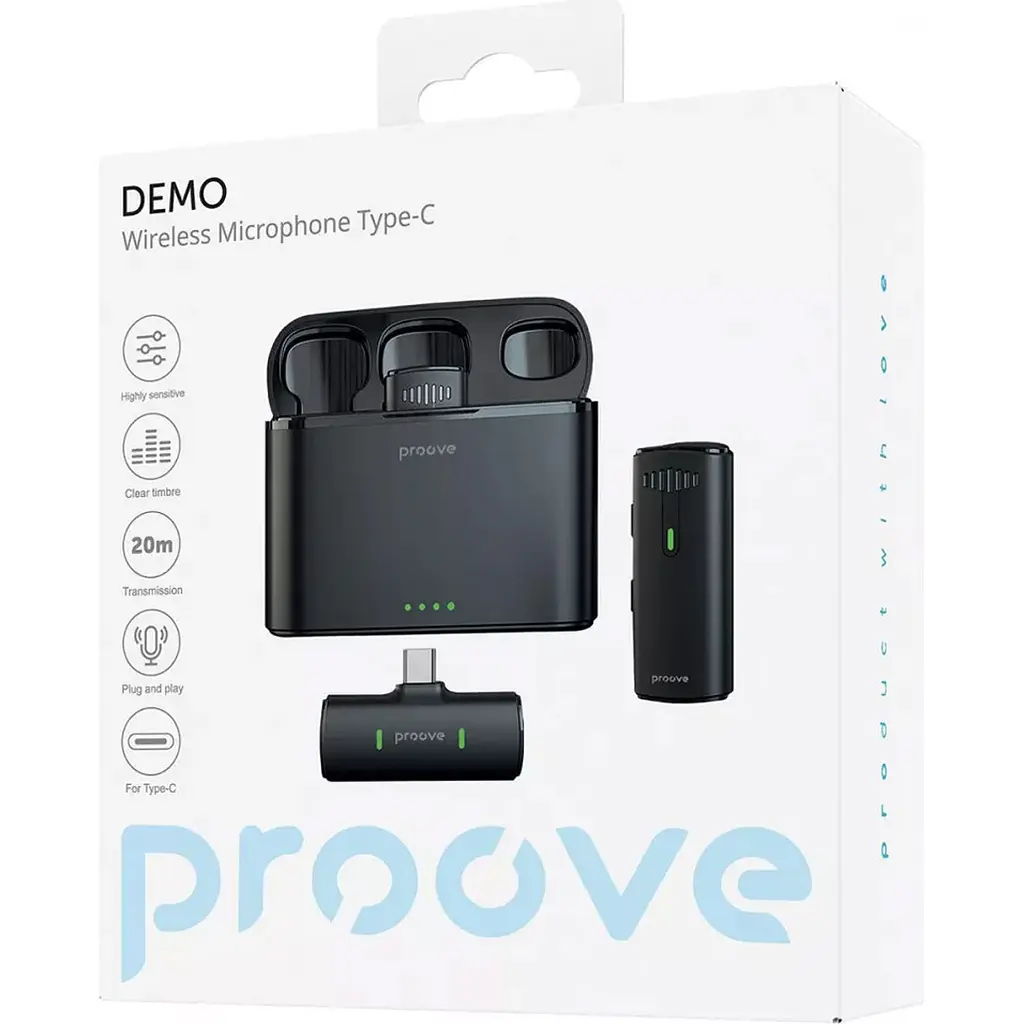 Мікрофонна радіосистема Proove Demo USB-C Black [PMDM00010202] [109440] - фото 6