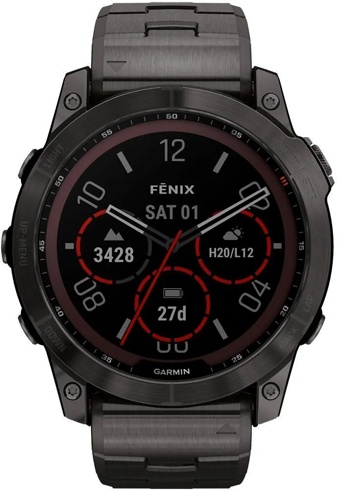 Смарт-годинник Garmin Fenix 7X Sapphire Solar Edition Carbon Grey DLC Titanium with Carbon Grey DLC Vented Titanium Band 010-02541-27 [78193] - фото 2