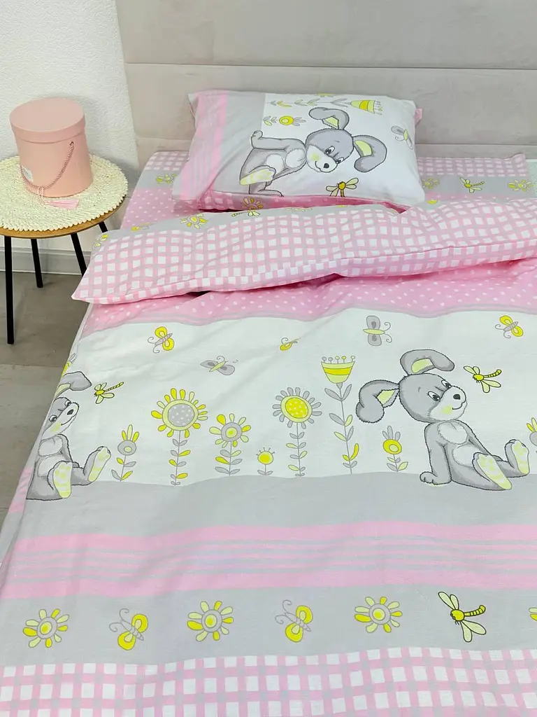 Дитячий комплект постільної білизни Ecotton 110х140 см Рожевий Зайчик (24900) - фото 6