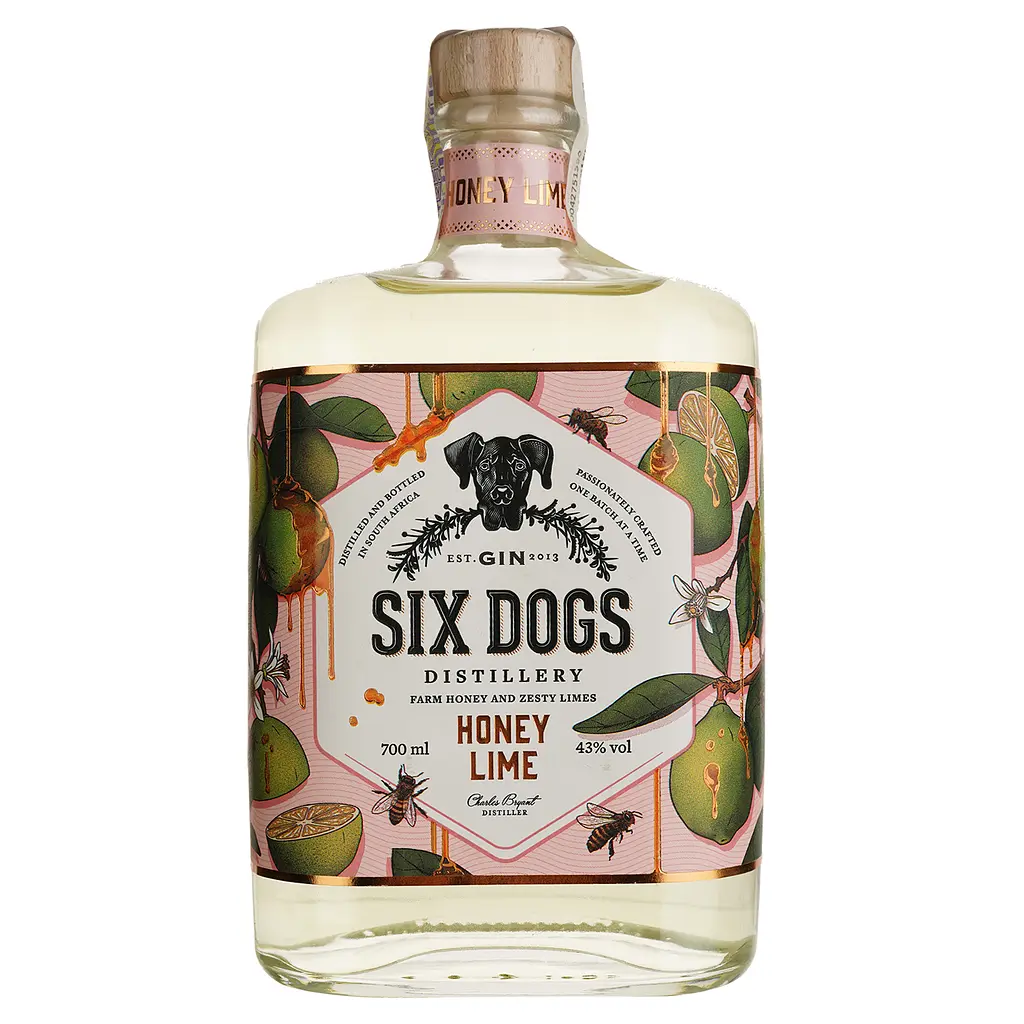 Джин Six Dogs Honey & Lime 43% 0.7 л - фото 2