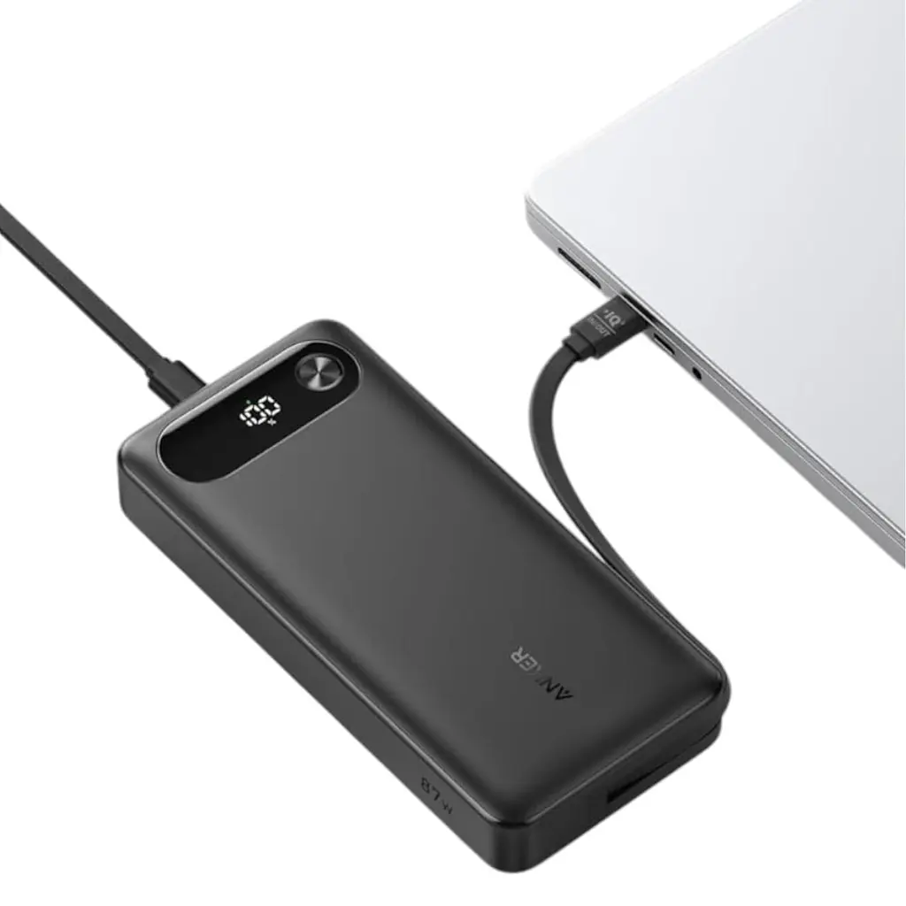 Внешний аккумулятор Anker PowerCore 20000 mAh 87W PD Built-In USB-C Cable A1383 - фото 3