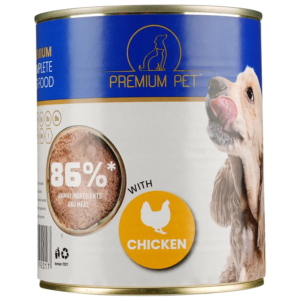 Паштет для дорослих собак Premium Pet з куркою 800 г - фото 2