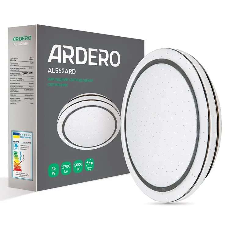 Свiтильник свiтлодiодний Ardero AL562ARD накладний 36W 5000K (80177) - фото 2