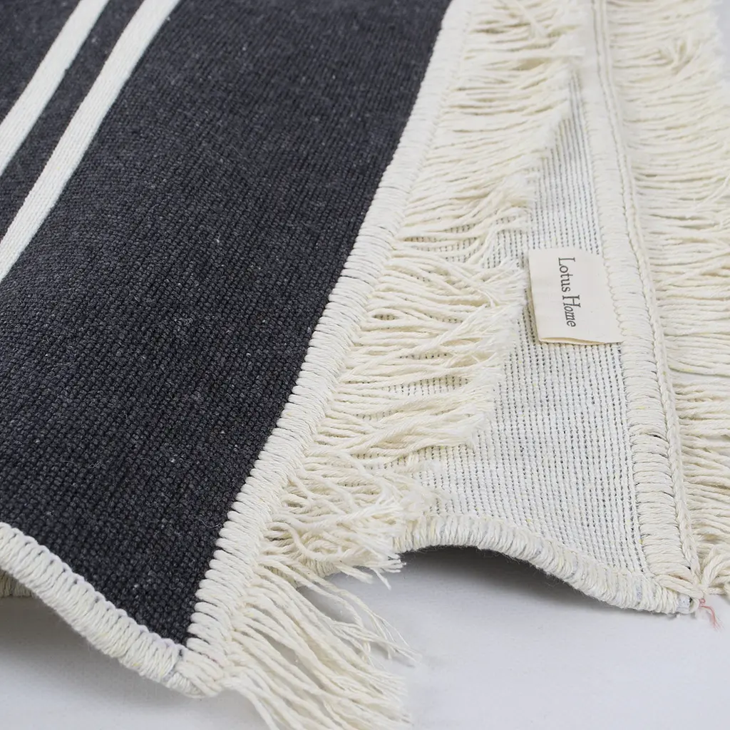 Ковер Lotus Home - Infinity Stripe антрацит двусторонний 80x150 - фото 6