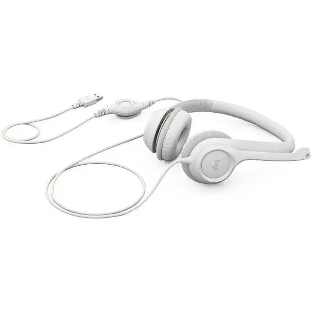 Гарнітура Logitech H390 Headset USB off-white (981-001286) - фото 2