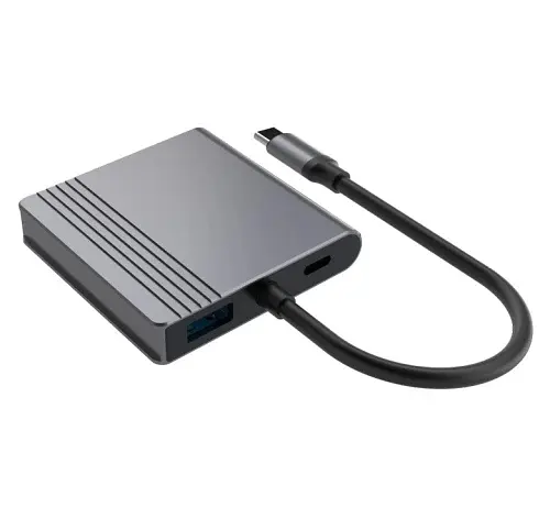 Хаб USB A-CM-COMBO3-04, Grey, Type-C 3.2 - 1xType-C 3.2 (85 Вт) / USB 3.2 / 2xHDMI 4K 30 Гц Gembird teh0027592 - фото 3