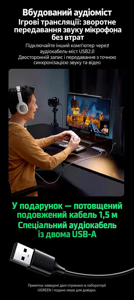 Док-станція зі звуковою картою UGREEN CM880 USB-C 3.2 8 в 1 HDMI 2.0 сірий (55544) - фото 4