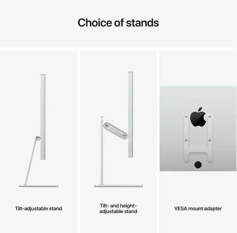 Монітор Apple Studio Display with VESA Mount Adapter (Standard Glass)(MMYQ3CS/A) - фото 6