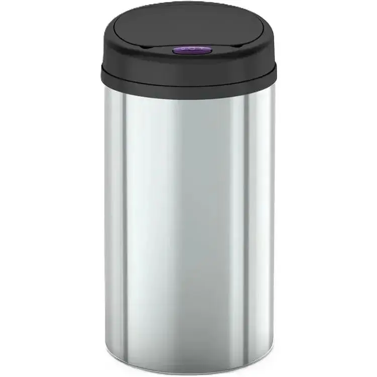 Відро для сміття сенсорне кругле Mixxus Premium Ellipse-TC0109 Chrome-Black 9л MI7083, Чорний матовий