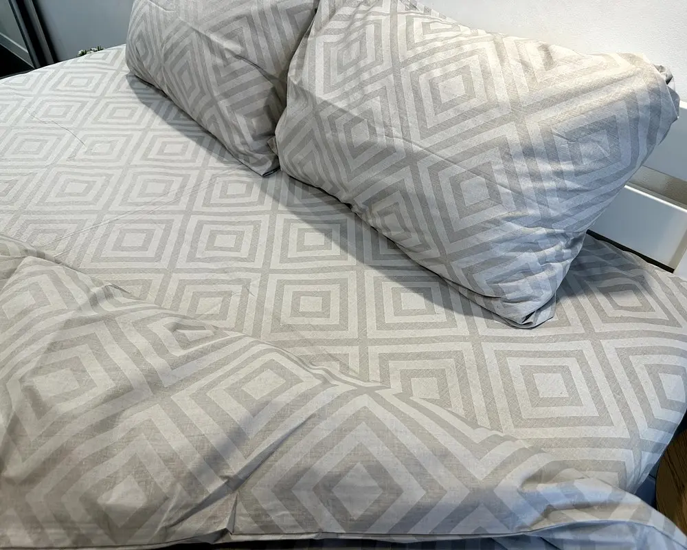 Постільна білизна LARA бязь d11266p Ромб Light Gray полуторна - фото 2