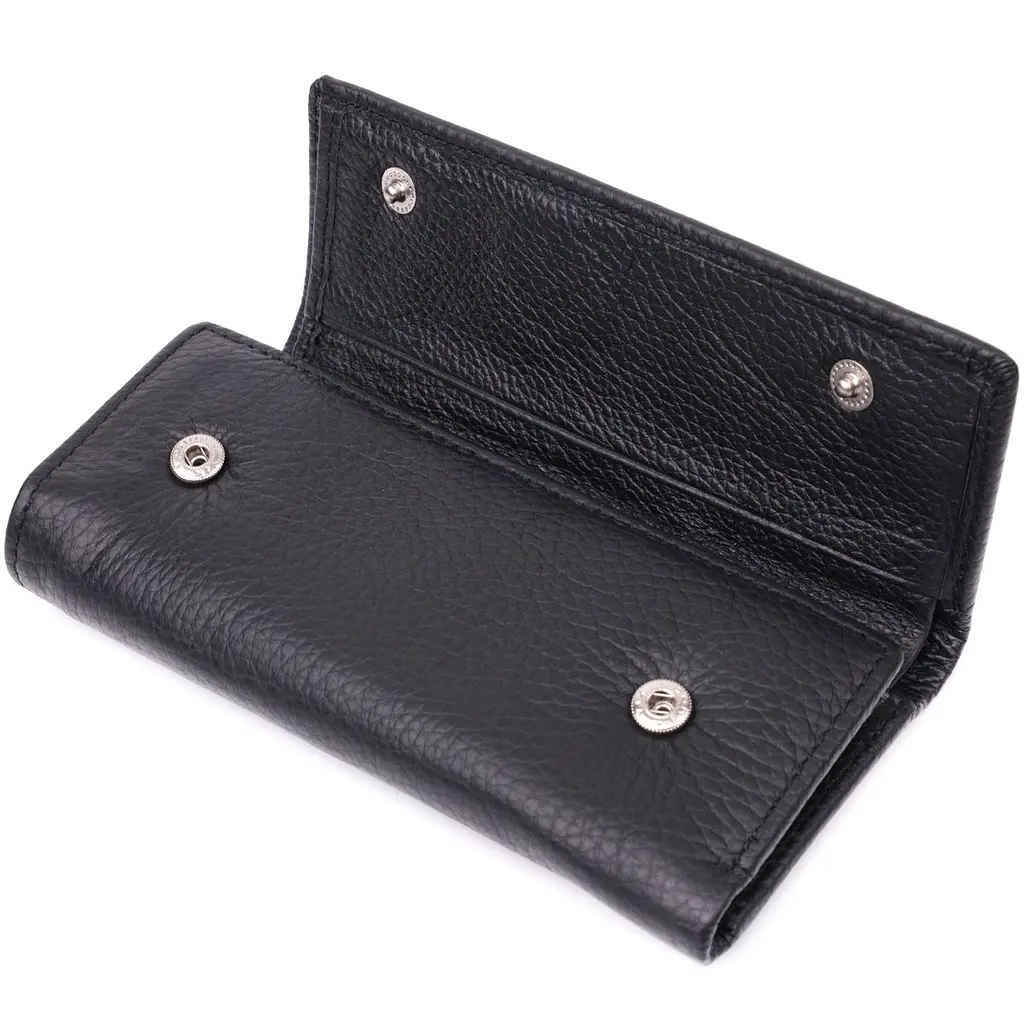 Велика ключниця з функцією гаманця з натуральної шкіри ST Leather 22492 чорна - фото 5