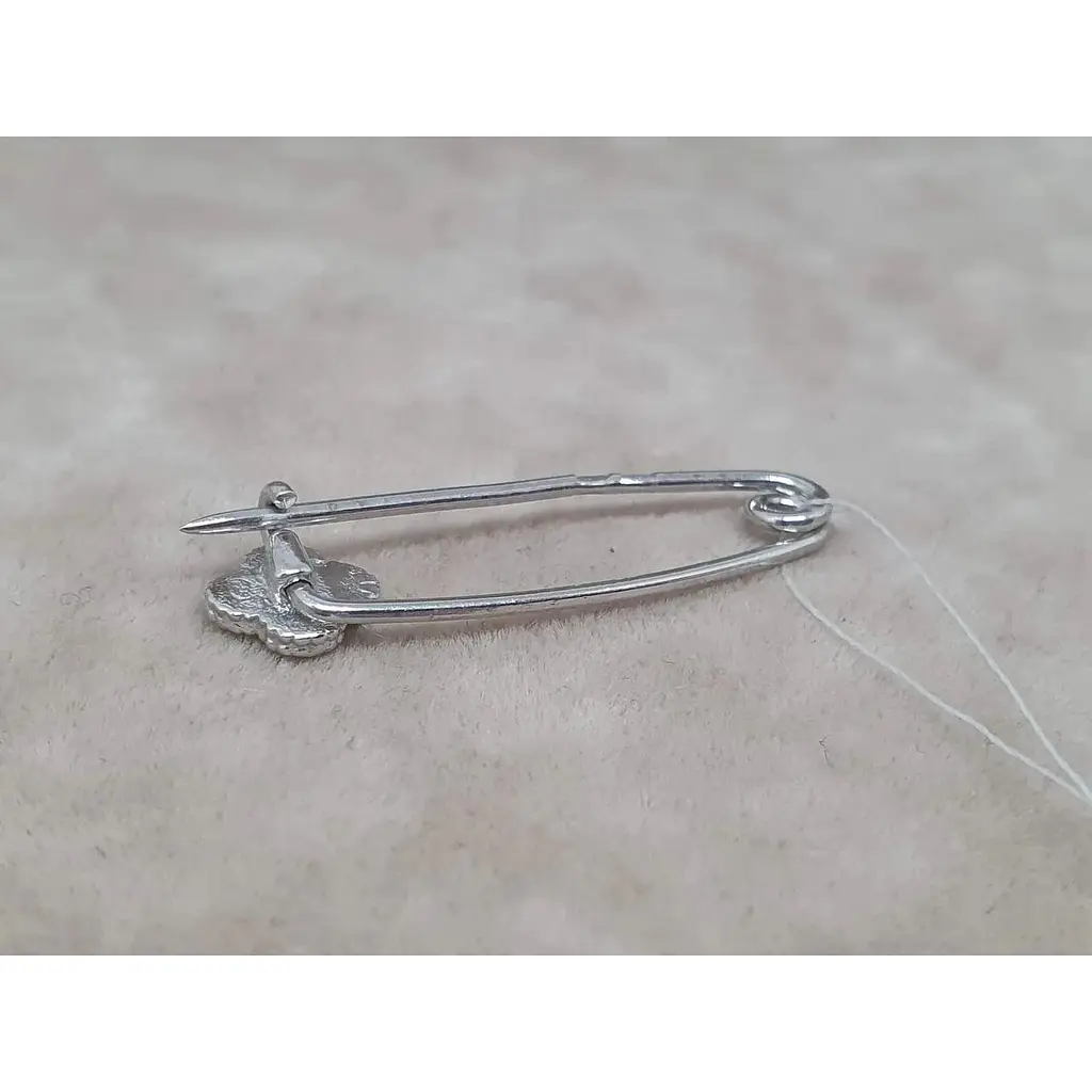 Срібна шпилька Астор Конюшина з емаллю. 9162647 - фото 3